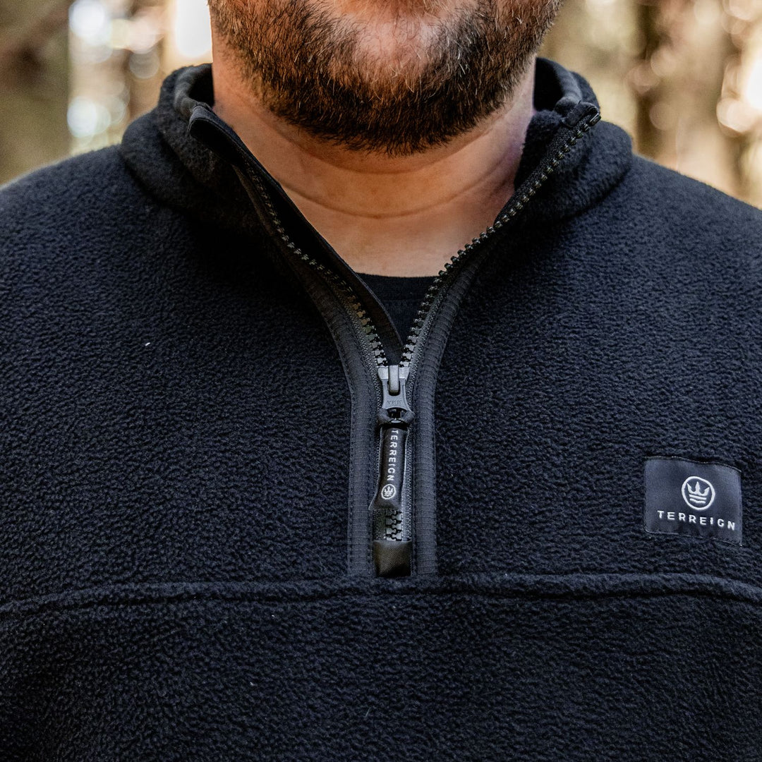 Summer 1/4 Zip Fleece Jumper - Black