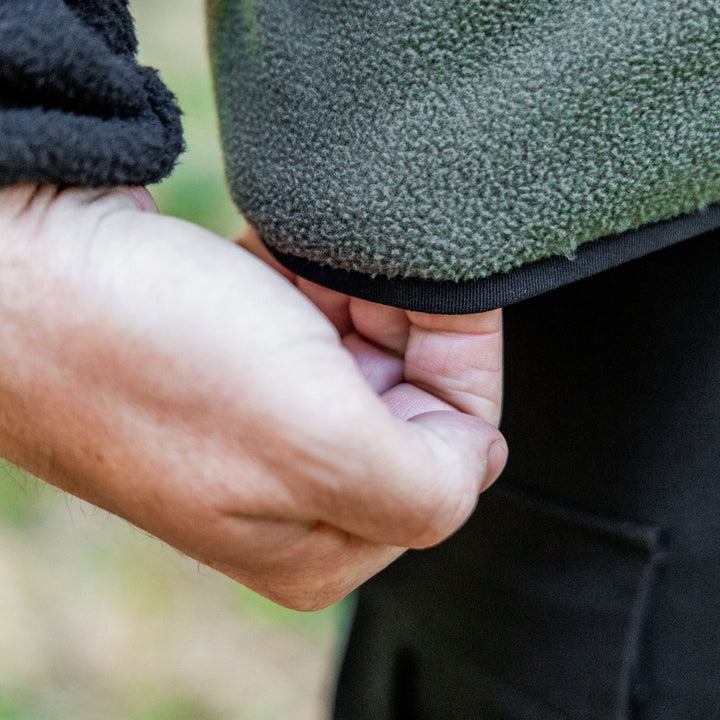 Summer 1/4 Zip Fleece Jumper - Black with Green