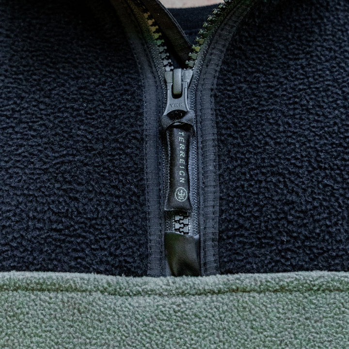 Summer 1/4 Zip Fleece Jumper - Green with Black