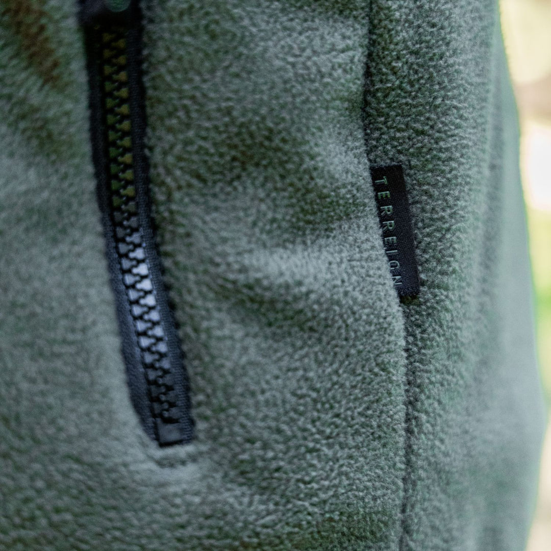 Summer 1/4 Zip Fleece Jumper - Black with Green
