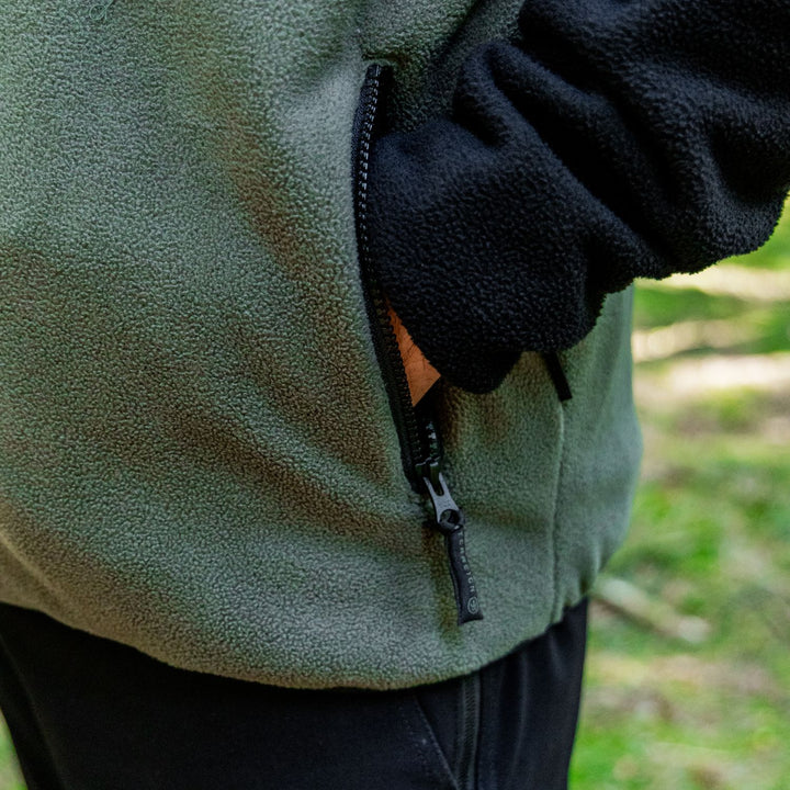 Summer 1/4 Zip Fleece Jumper - Black with Green