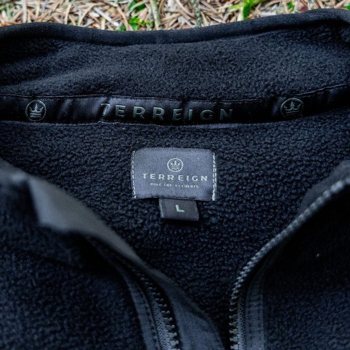 Summer 1/4 Zip Fleece Jumper - Black with Green