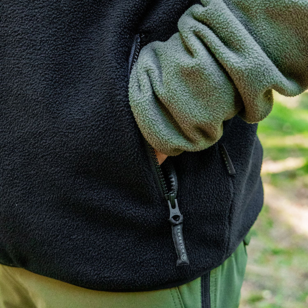 Summer 1/4 Zip Fleece Jumper - Green with Black