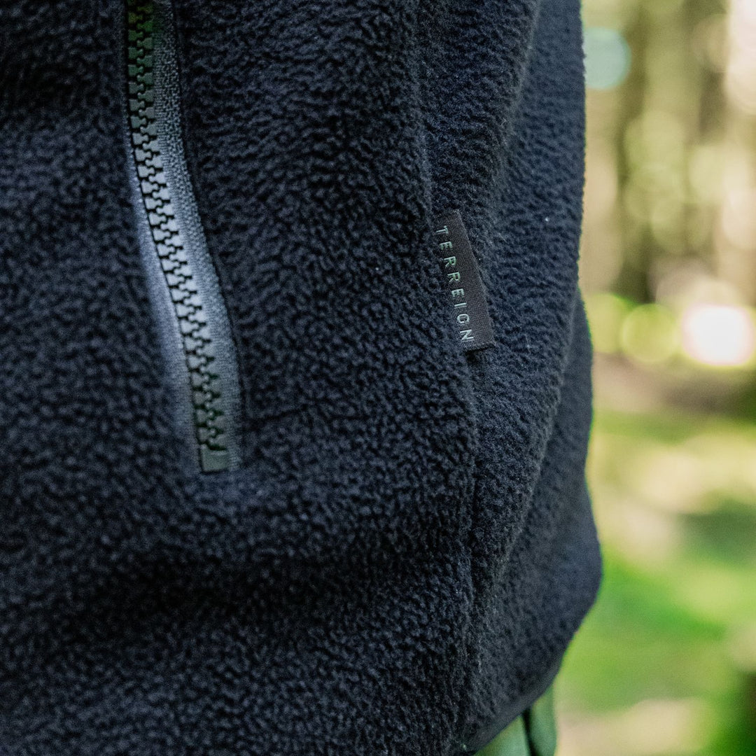 Summer 1/4 Zip Fleece Jumper - Green with Black