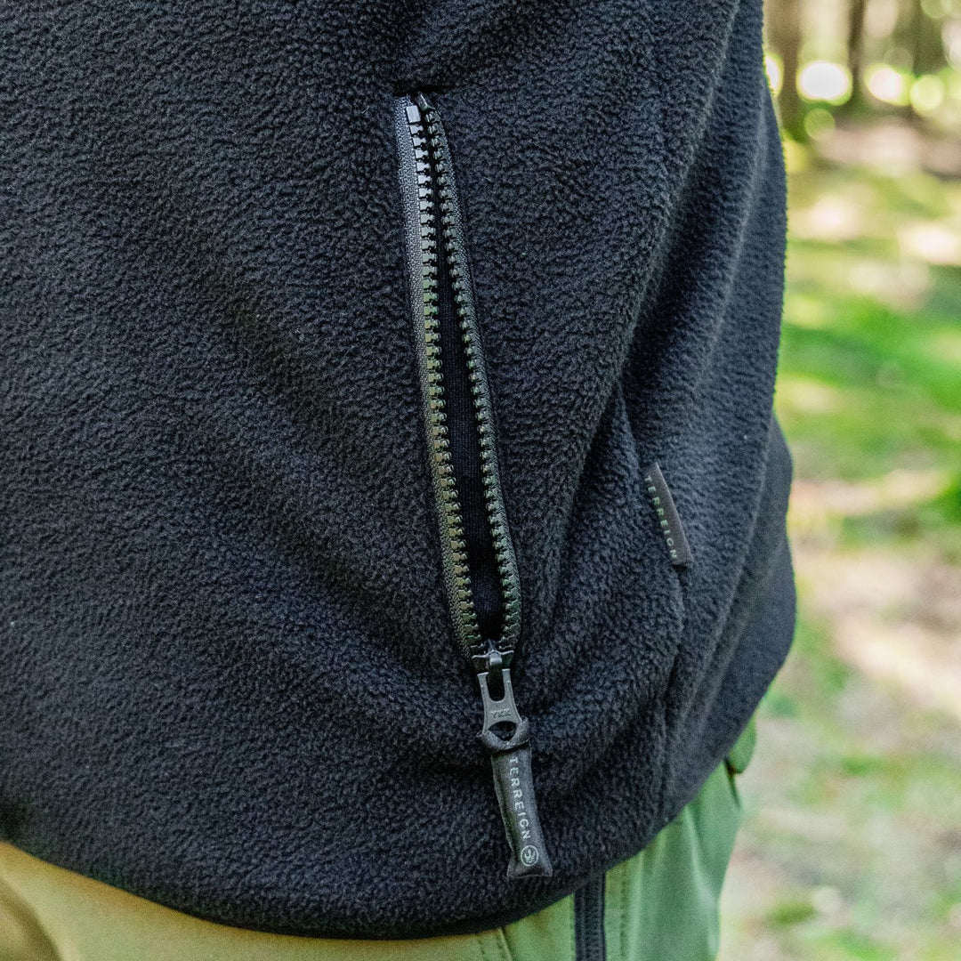 Summer 1/4 Zip Fleece Jumper - Green with Black