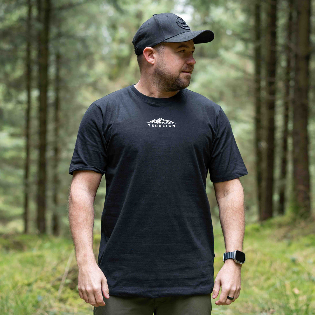 Mini Peaks Black T-shirt - Choose your own design colour